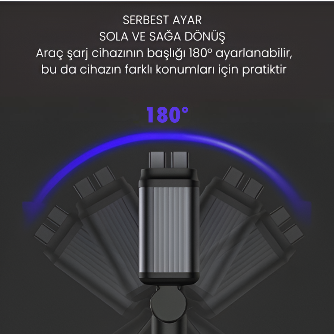 HYPOWER™ Yıldız Projeksiyonlu 66W Araç Şarj Cihazı