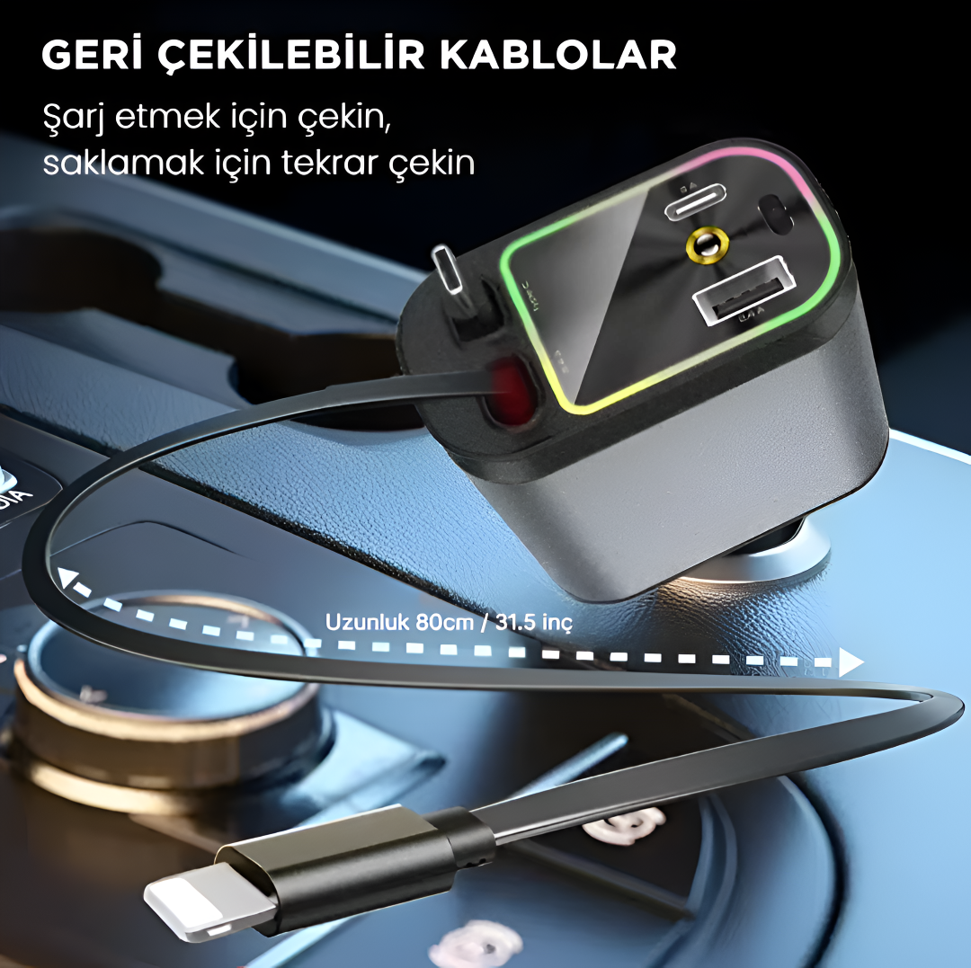 HYPOWER™ Yıldız Projeksiyonlu 66W Araç Şarj Cihazı